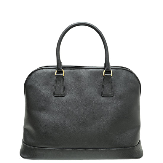Prada Black Lux Open Promenade Tote Medium Bag
