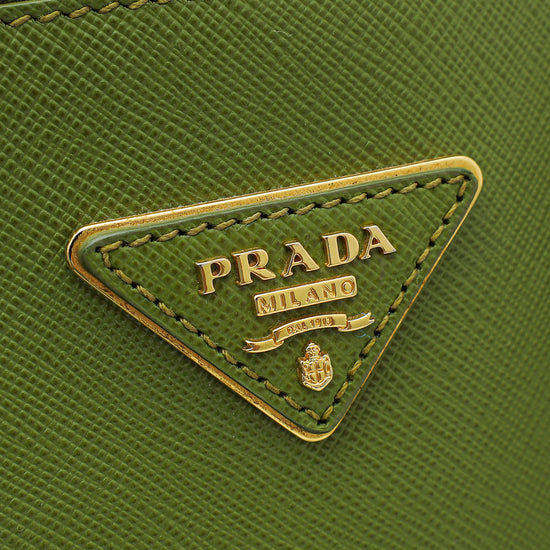 Prada Large Saffiano Lux Promenade Bag - Green Handle Bags, Handbags -  PRA357931