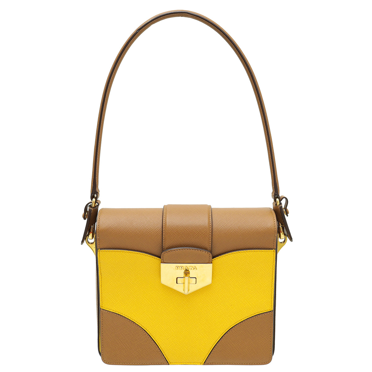 Prada Bicolor Turn Lock Shoulder Bag-Prada-THE CLOSET