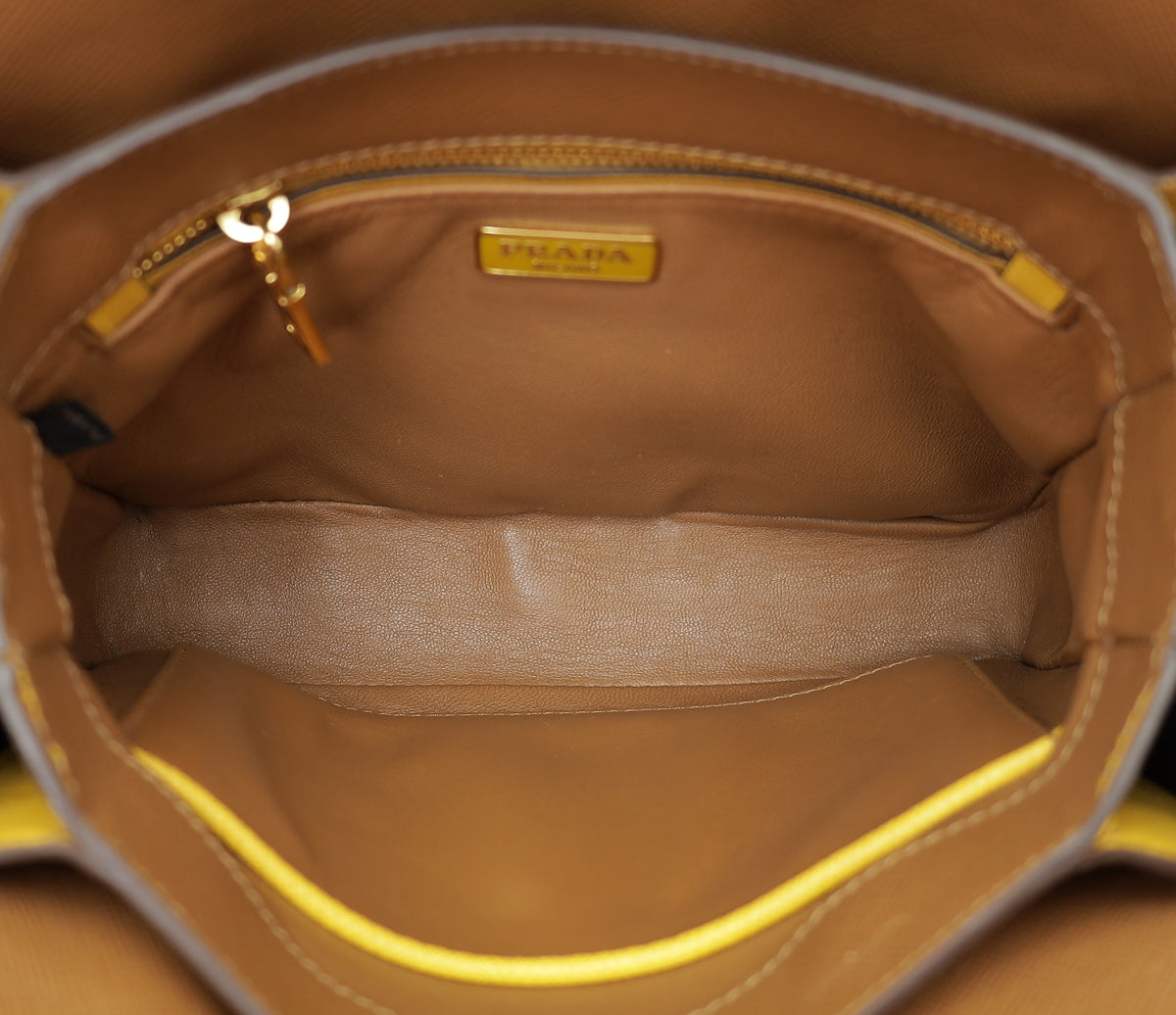 Prada Bicolor Turn Lock Shoulder Bag
