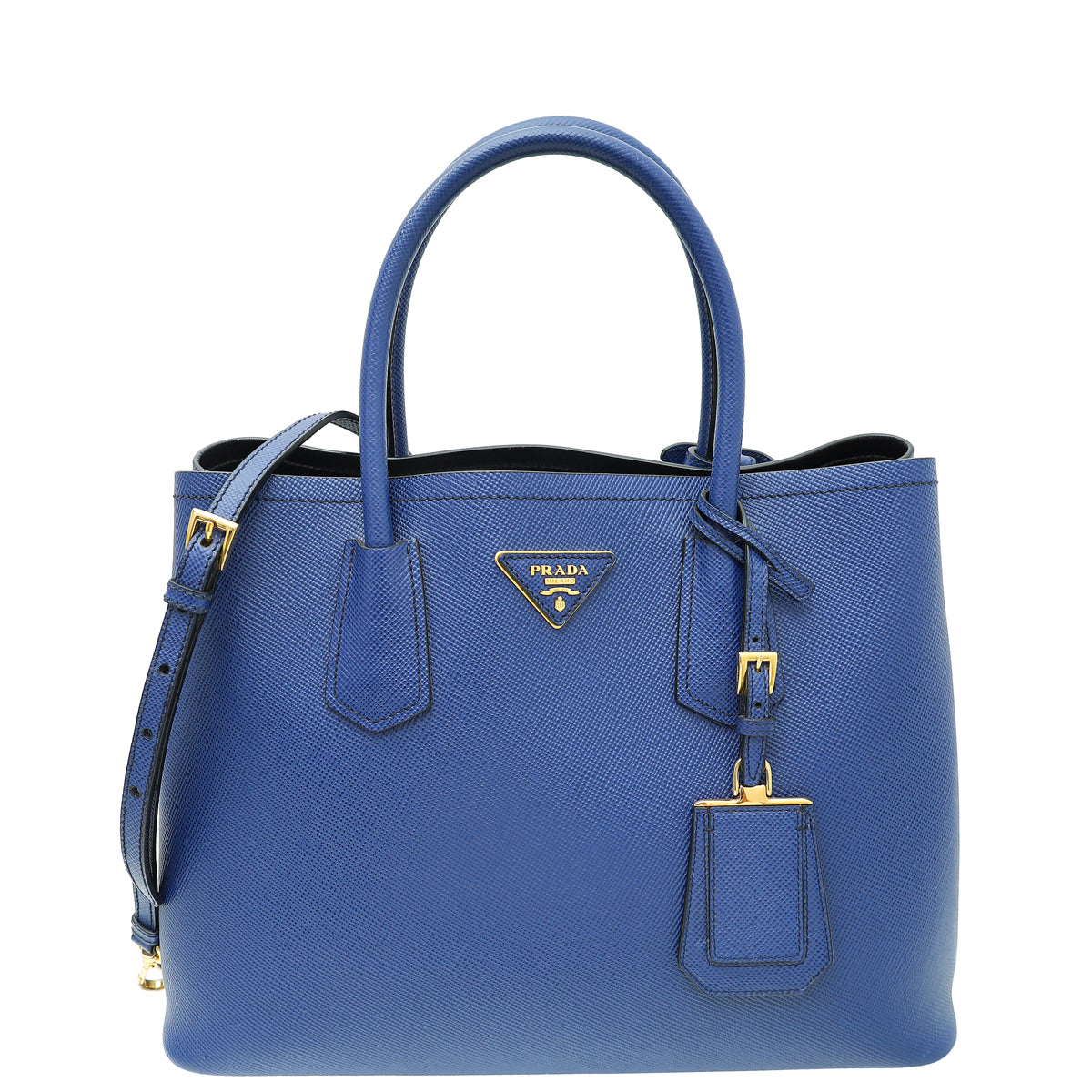 Prada Inchiostro Cuir Double Small Tote Bag-Prada-THE CLOSET