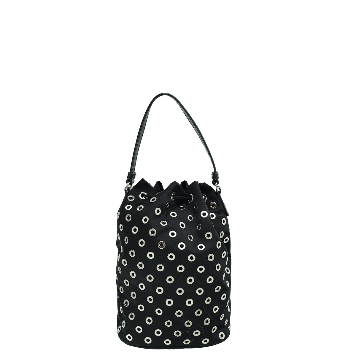 Prada Black Tessuto Grommets Mini Bucket Crossbody Bag-Prada-THE CLOSET
