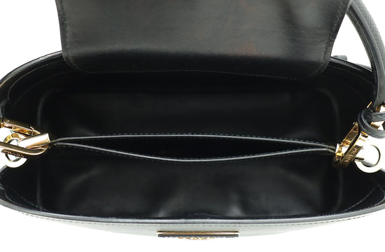 Prada Black Cuir Matinée Medium Bag