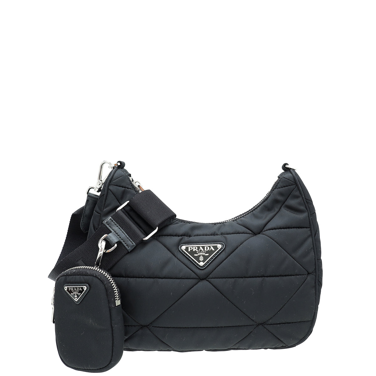 Prada Black Padded Re-Nylon Shoulder Bag-Prada-THE CLOSET