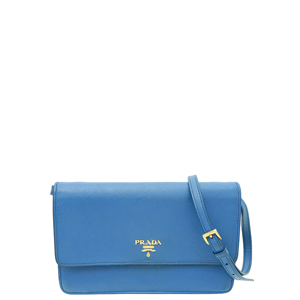 Prada Blue Lux Wallet on Strap-Prada-THE CLOSET