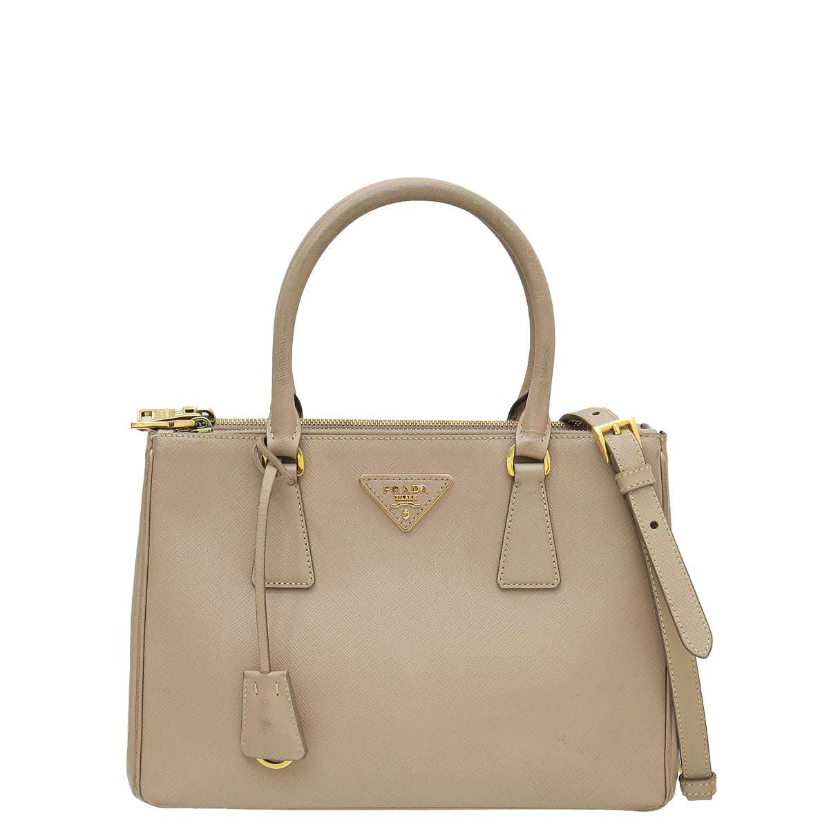Prada Beige Lux Galleria Medium Tote Bag-Prada-THE CLOSET