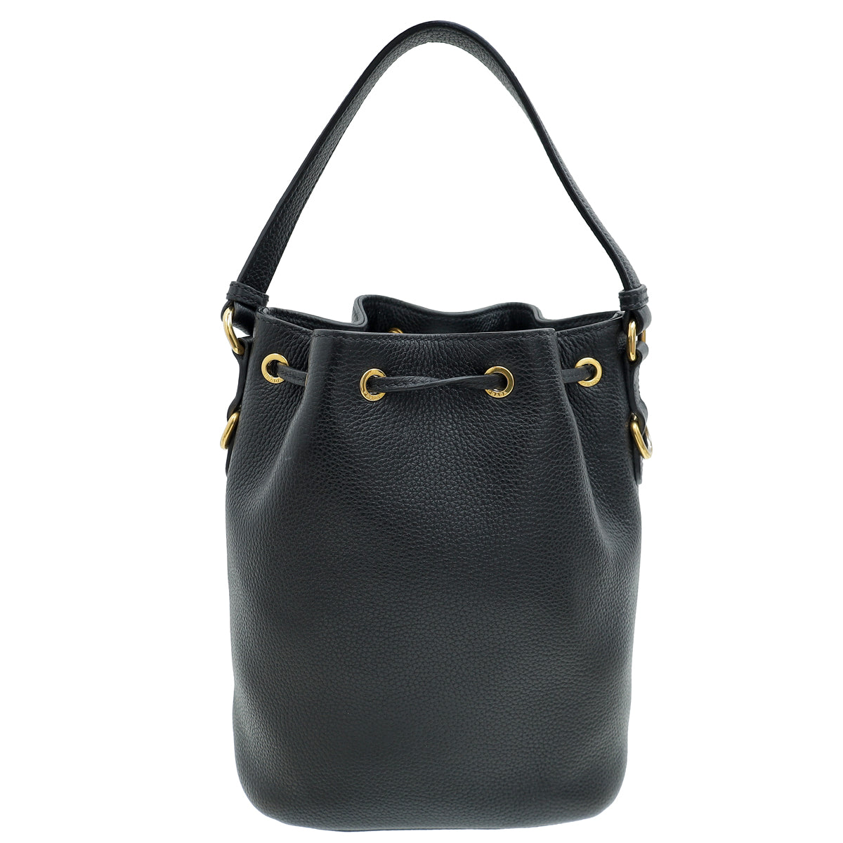 Prada Black Vitello Phenix Bucket Bag-Prada-THE CLOSET