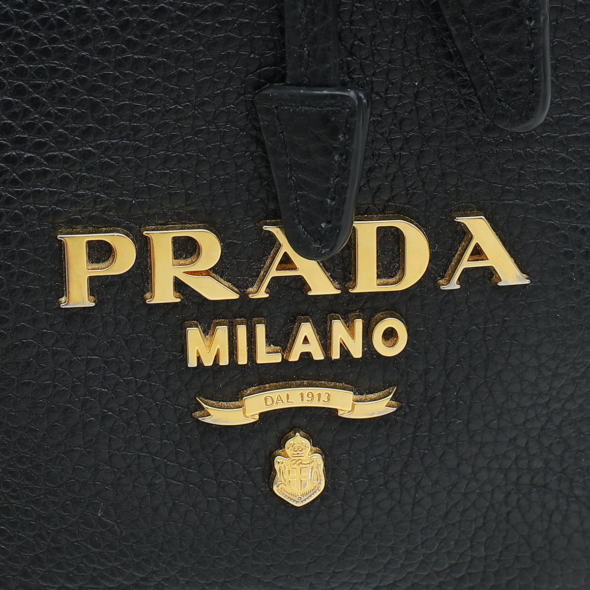 Prada Black Vitello Phenix Bucket Bag