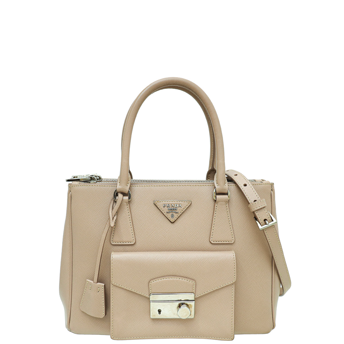 Prada Cammeo Lux Galleria Front Pocket Small Tote Bag-Prada-THE CLOSET