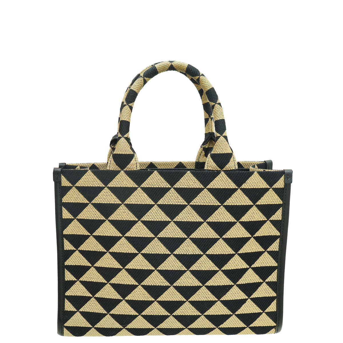 Prada Bicolor Symbole Embroidered Fabric Small Tote Bag-Prada-THE CLOSET