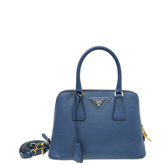 Prada Navy Blue Tessuto and Saffiano Leather Crossbody Bag Prada | TLC