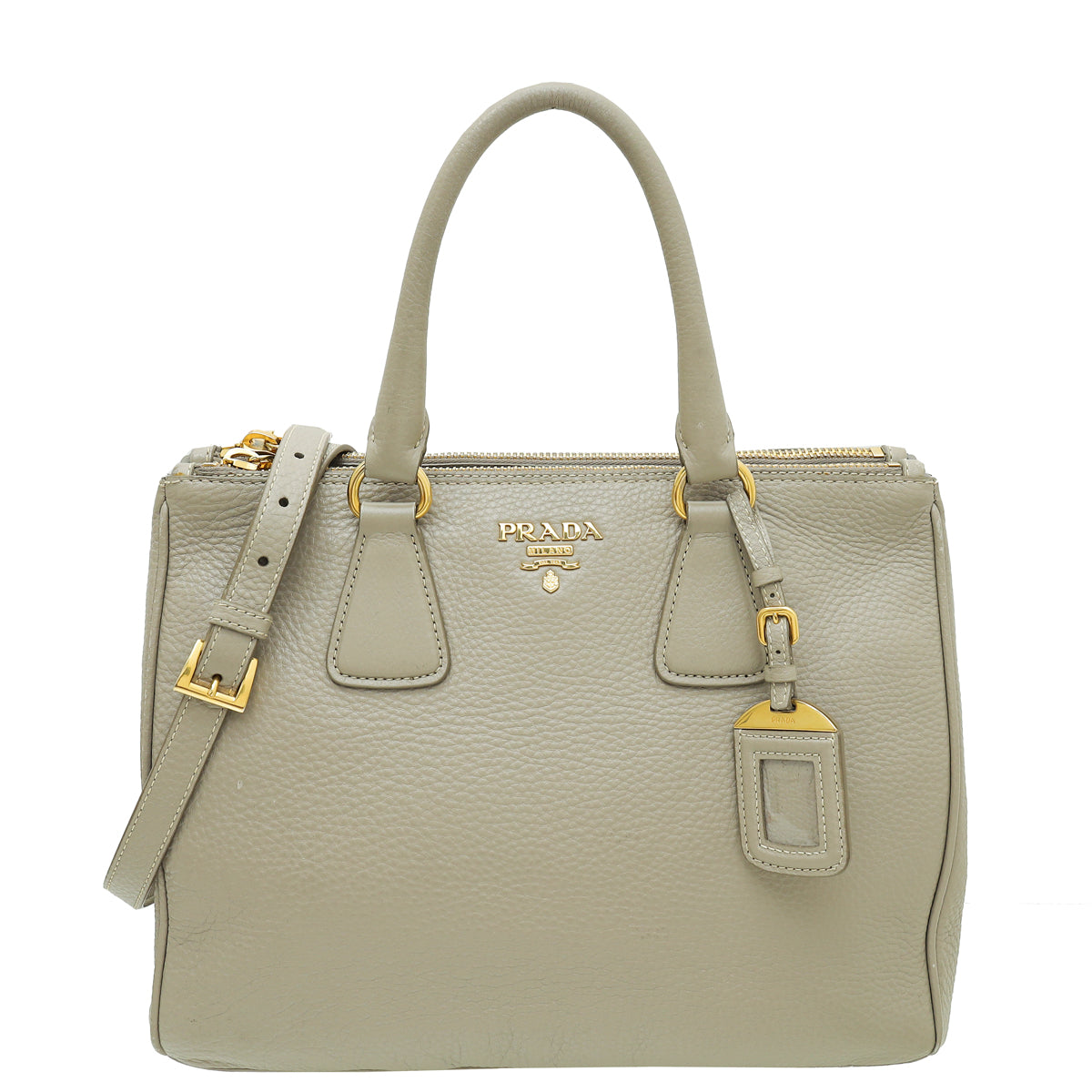 Prada Pomice Vitello Daino Large Double Zip Tote Bag-Prada-THE CLOSET