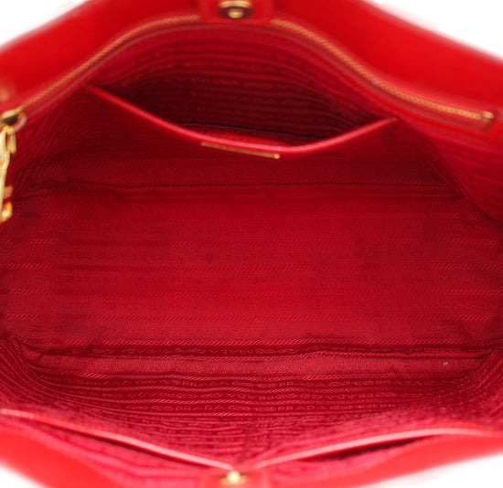 Prada Red Vernice Vertical Tote Bag