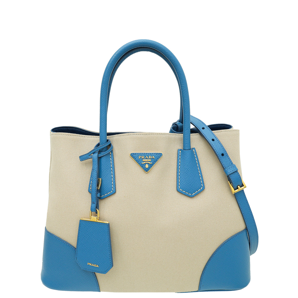 Prada Bicolor Double Medium Tote Bag-Prada-THE CLOSET