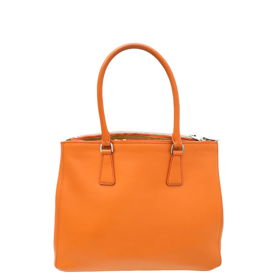 Prada Orange City Galleria Large Tote Bag