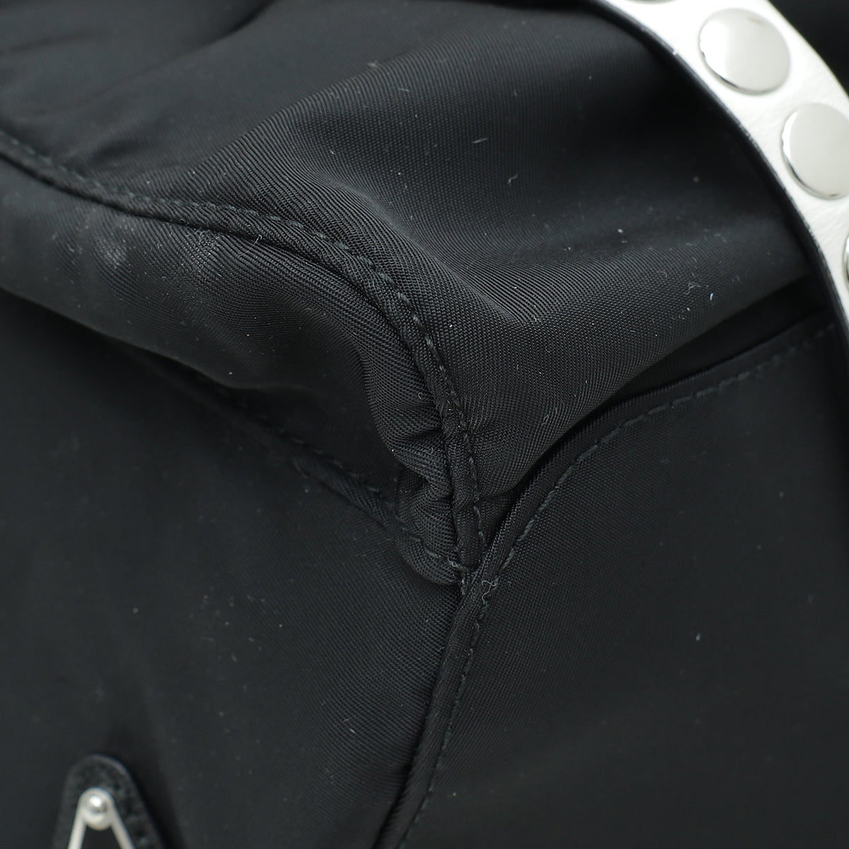 Prada Black Re-Nylon Studs Vela Backpack Bag