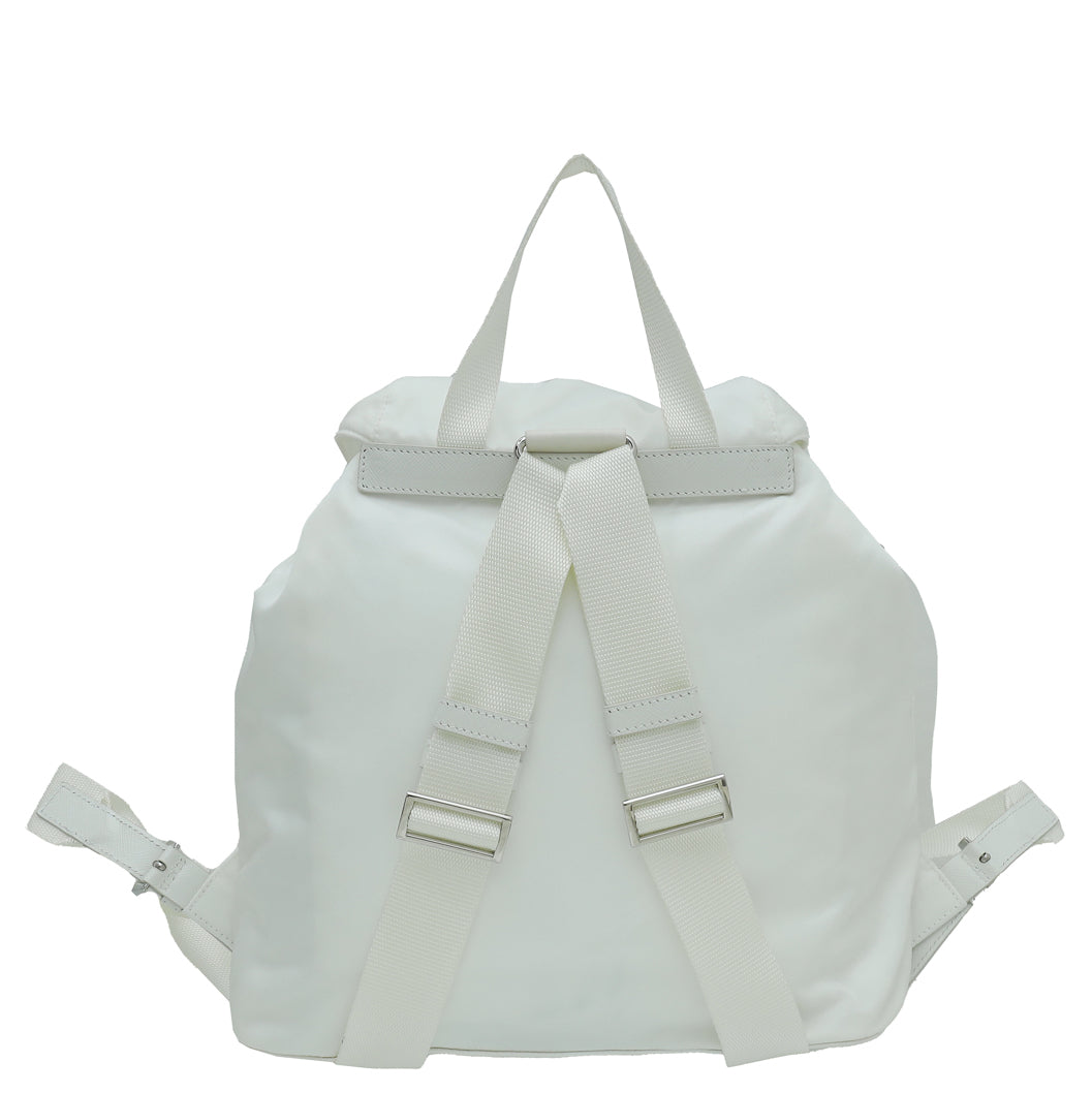Prada Bianco Vela Re-Nylon Medium Backpack Bag W/ Pouch – THE CLOSET