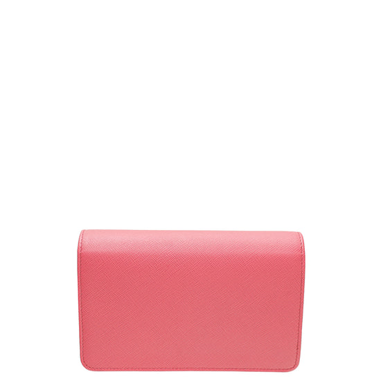 Prada Peonia Pink Lux Wallet on Chain