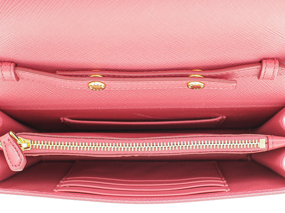 Shop Prada Wallet On Chain Pink