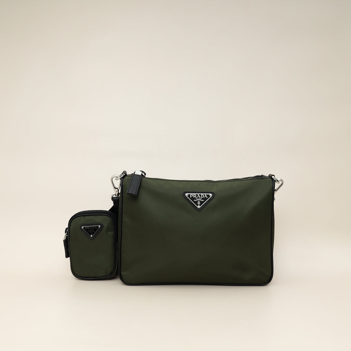 Prada Kaki Re-Nylon Shoulder Bag-Prada-THE CLOSET