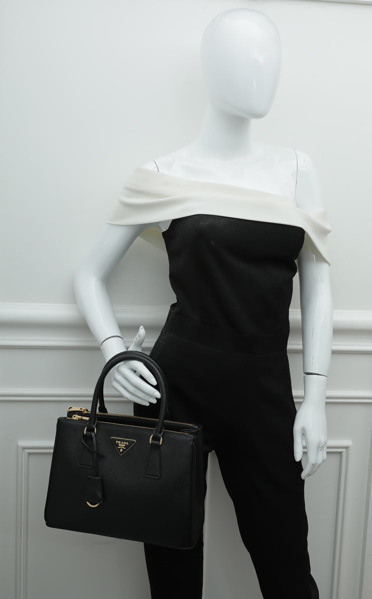 Prada Black Lux Galleria Tote Medium Bag