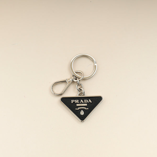 Prada Black Triangle Logo Metal Keychain – THE CLOSET