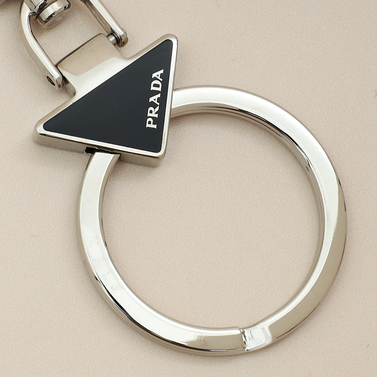 Prada Black Triangle Logo Keychain-Prada-THE CLOSET