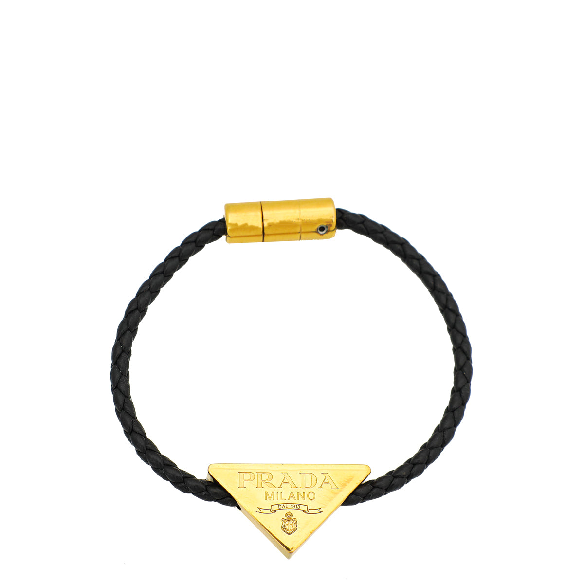 Prada Black Triangle Logo Bracelet-Prada-THE CLOSET