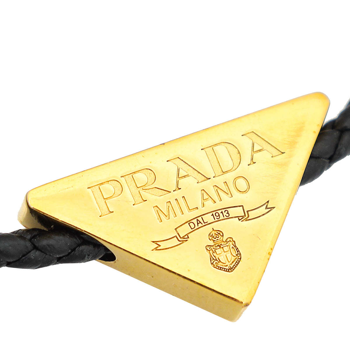 Prada Black Triangle Logo Bracelet