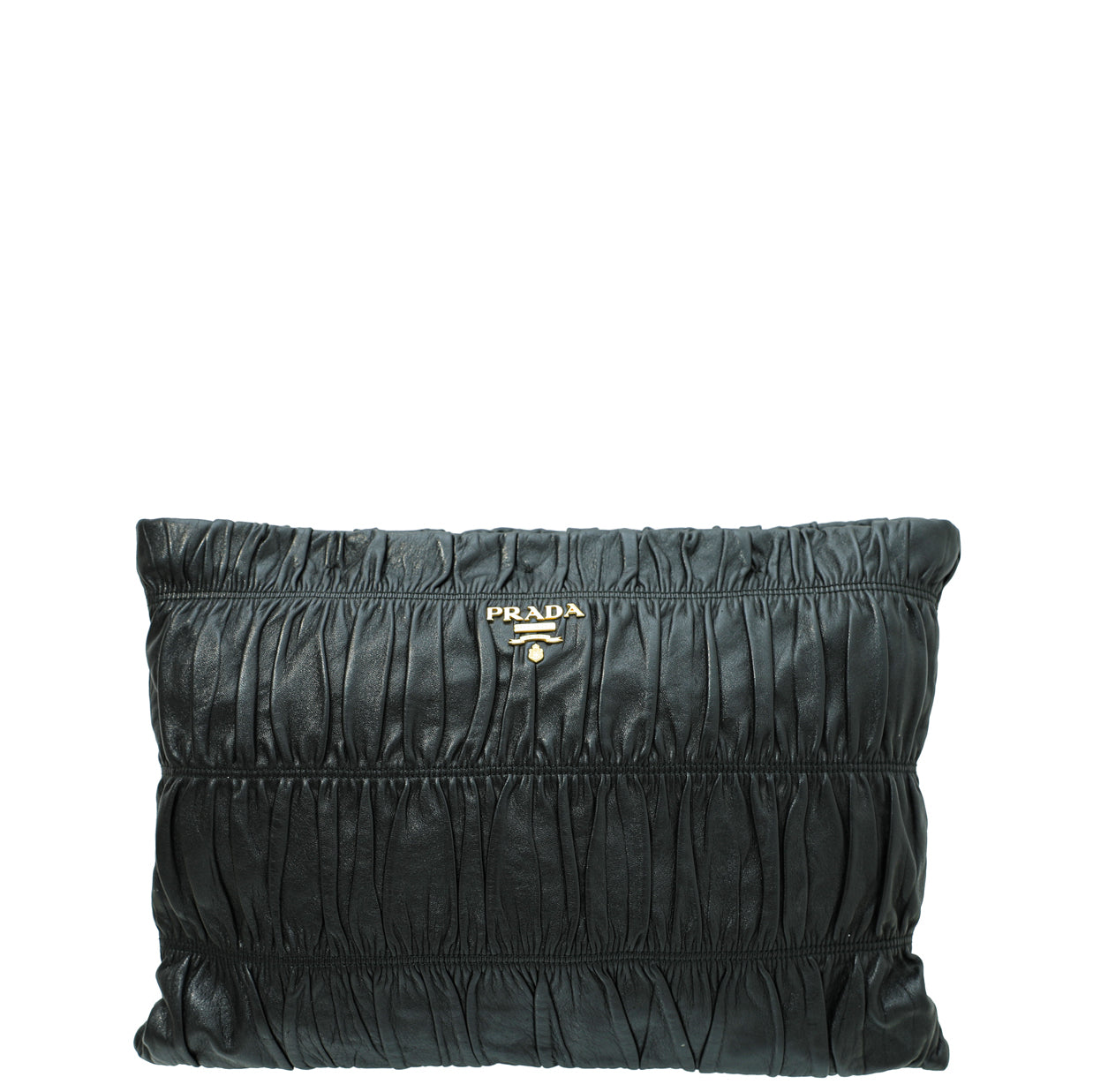Prada Black Nappa Gaufre Zipped Clutch – THE CLOSET