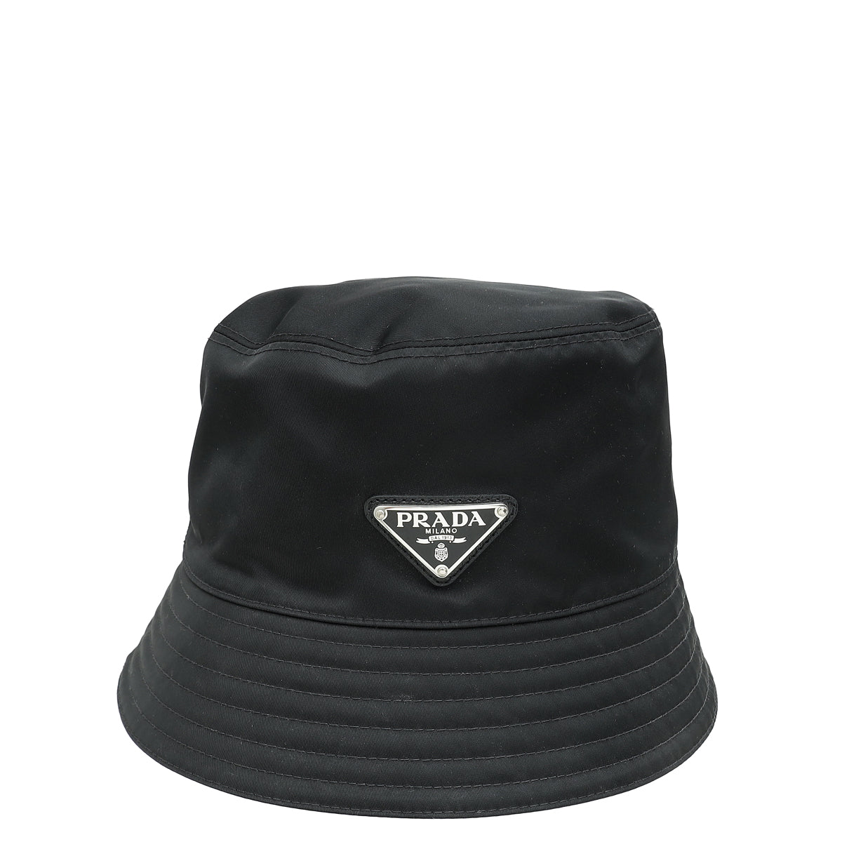 Prada Black Logo Re-Nylon Bucket Small Hat