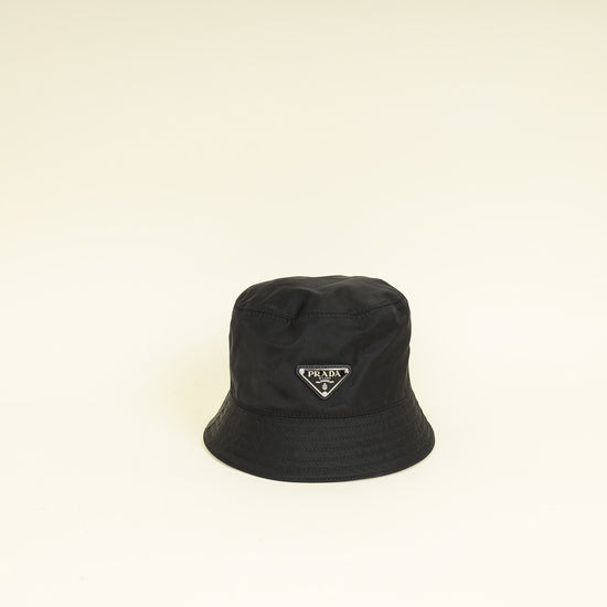Prada Black Logo Re-Nylon Bucket Hat
