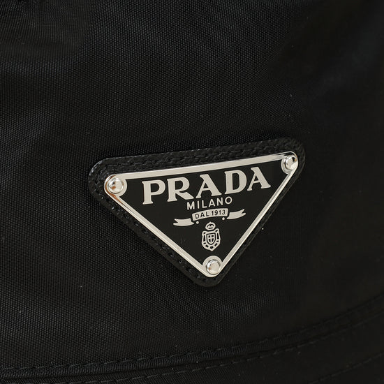 Prada Black Logo Re-Nylon Bucket Hat