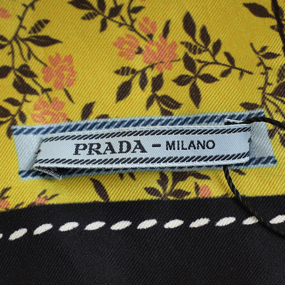 Prada Black Multicolor Printed Silk Scarf 90-Prada-THE CLOSET