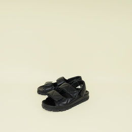 Prada Black Nappa Logo Strap Chunky Sandal 38.5