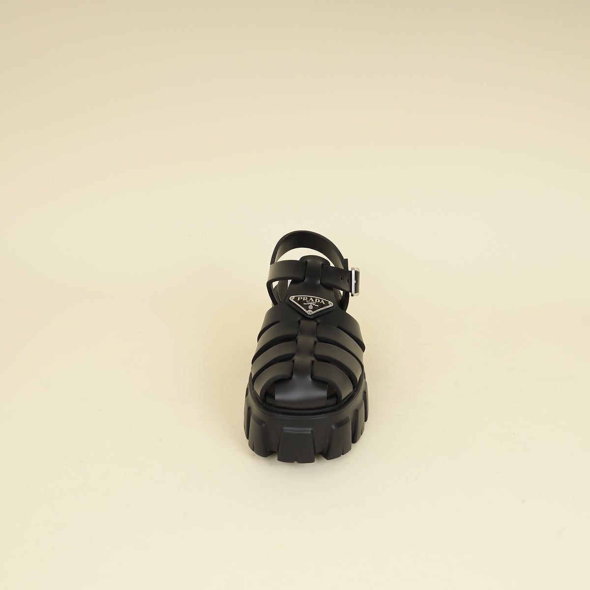 Prada Black Rubber Monolith Sandals 37-Prada-THE CLOSET
