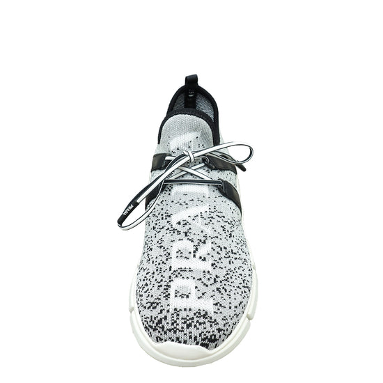 Prada Bicolor Metallic Knit Logo Sneaker 36.5