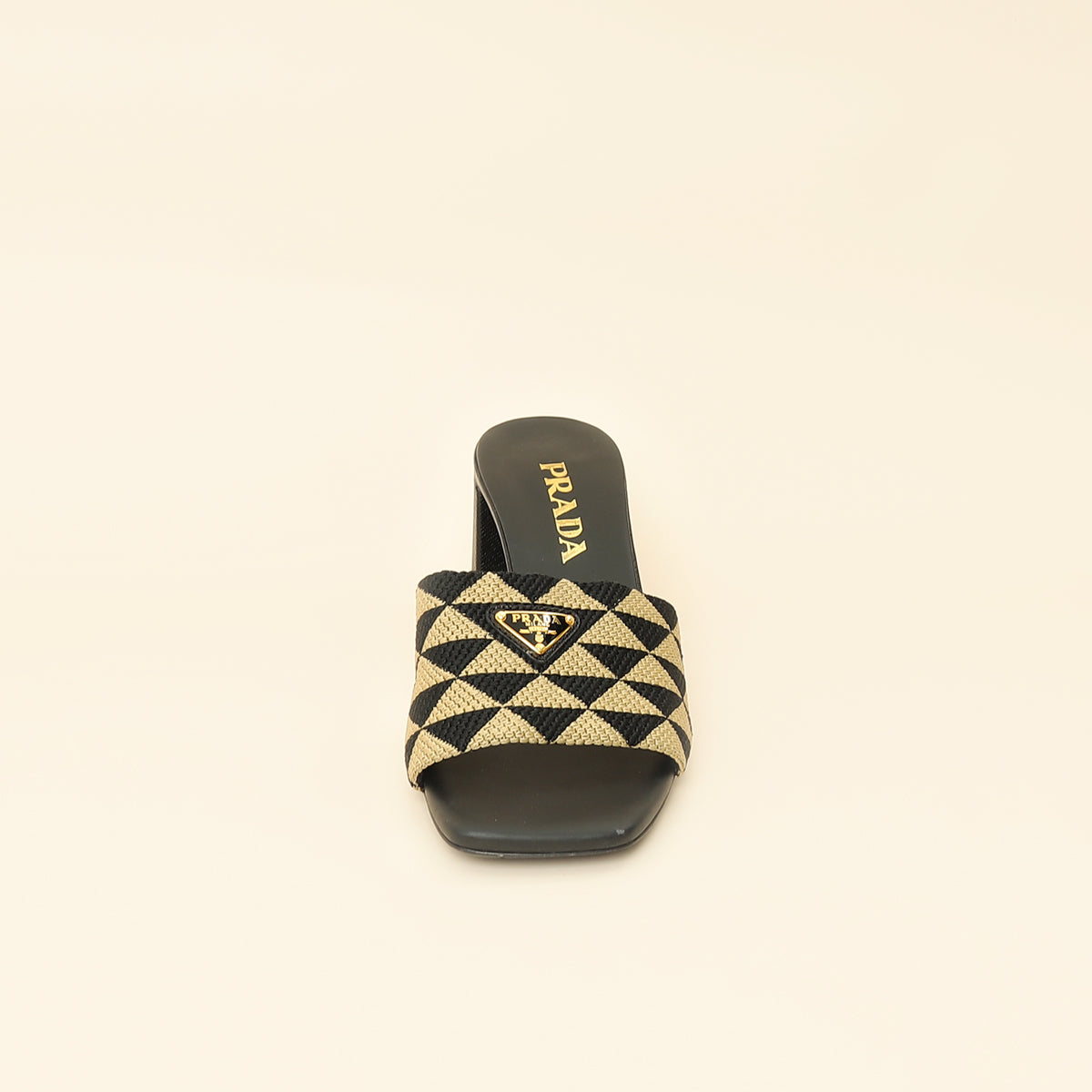 Prada Bicolor Embroidered Fabric Slide Heel Mules 36.5-Prada-THE CLOSET