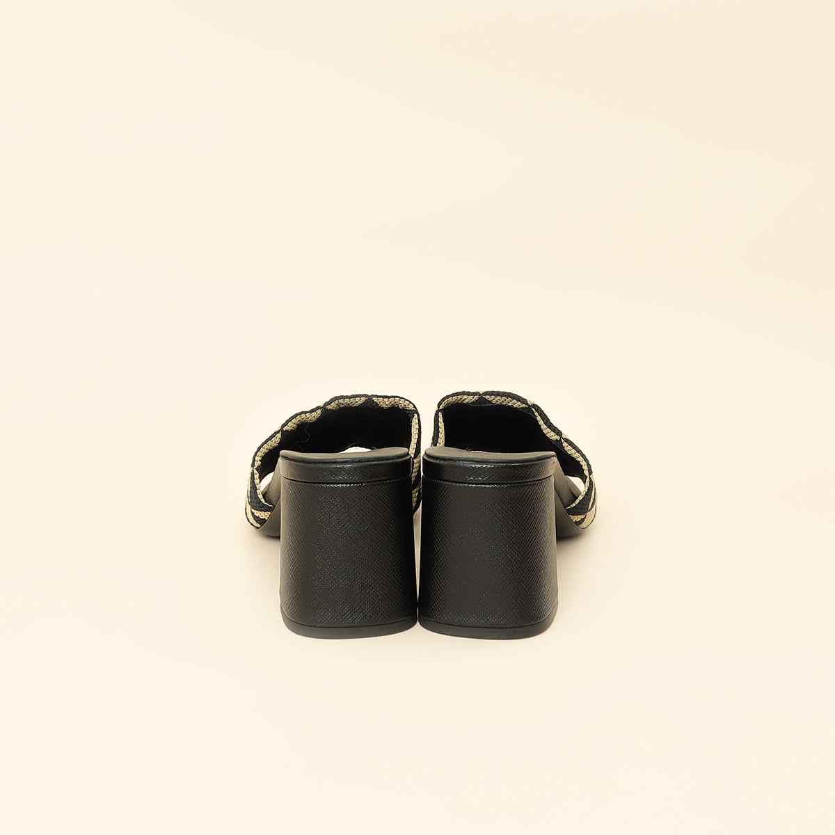 Prada Bicolor Embroidered Fabric Slide Heel Mules 36.5-Prada-THE CLOSET