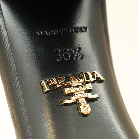 Prada Bicolor Embroidered Fabric Slide Heel Mules 36.5-Prada-THE CLOSET