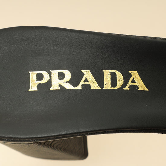 Prada Bicolor Embroidered Fabric Slide Heel Mules 36.5-Prada-THE CLOSET