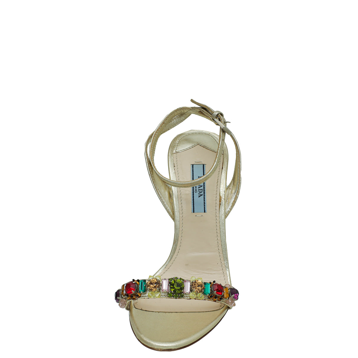 Prada Gold Crystal Embellished Sandal 36-Prada-THE CLOSET