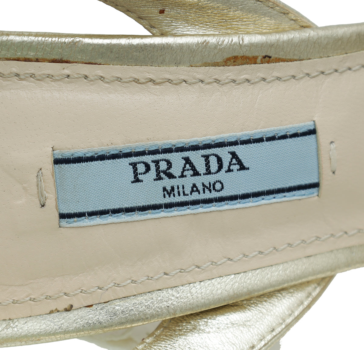 Prada Gold Crystal Embellished Sandal 36