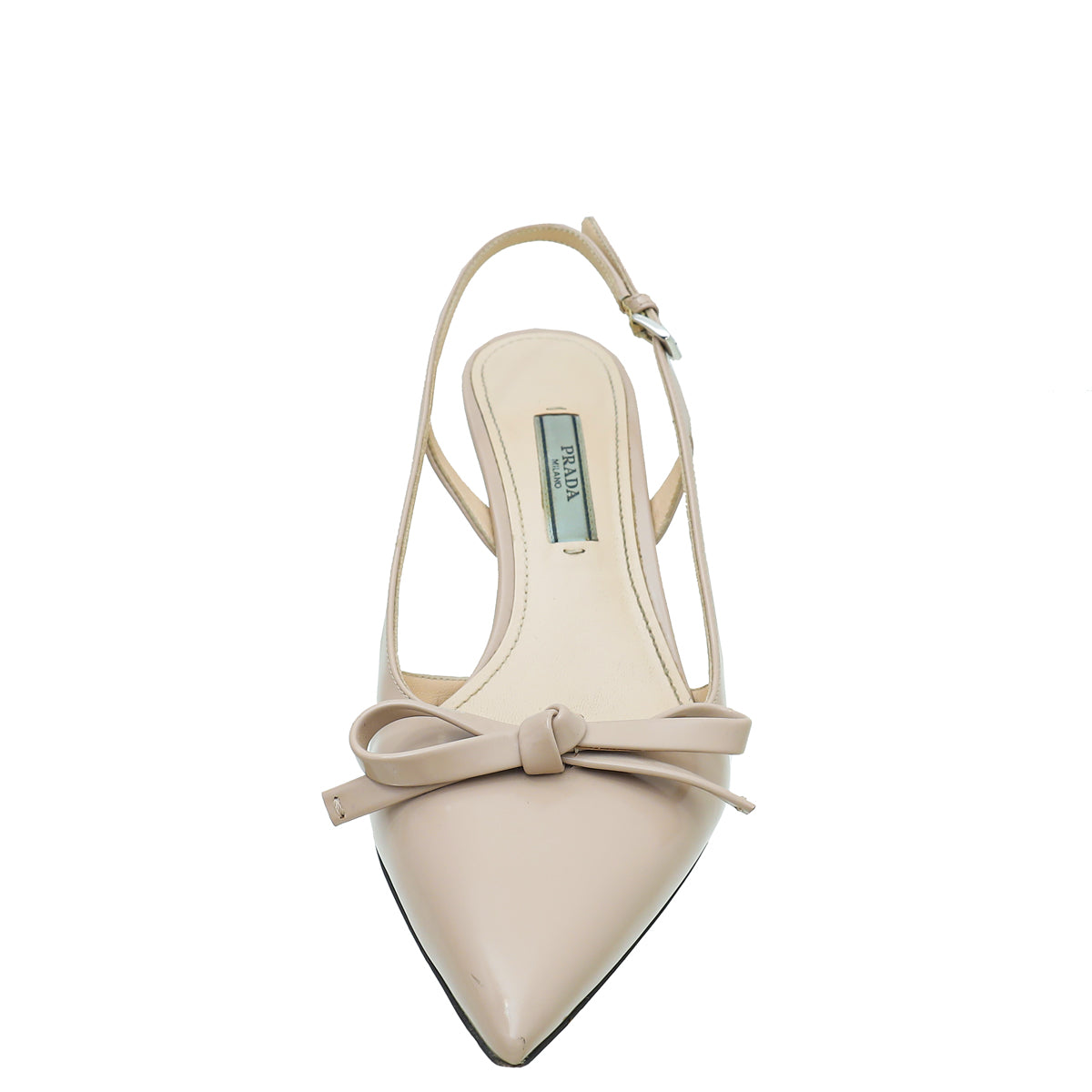 Prada Nude Bow Pointed Toe Slingback 36-Prada-THE CLOSET