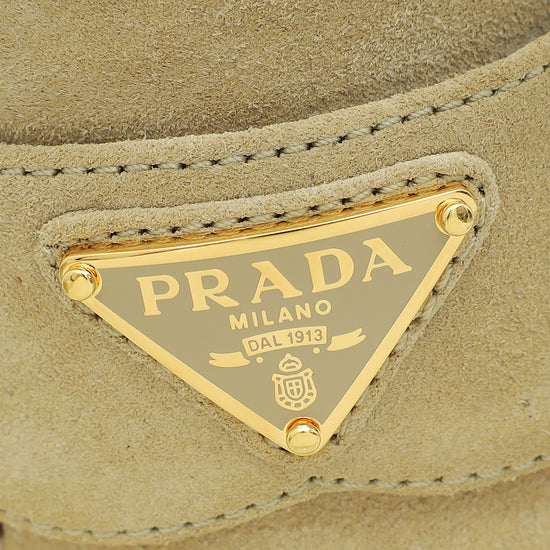 Load image into Gallery viewer, Prada Ecru Logo Suede Loafer 36
