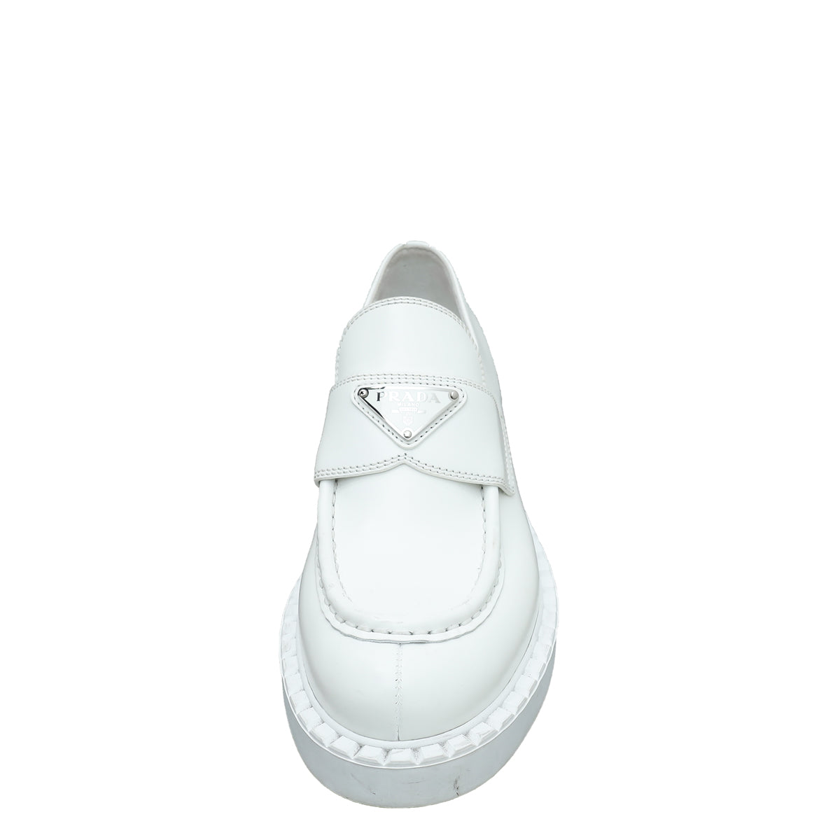 Prada White Brushed Loafers 37.5-Prada-THE CLOSET
