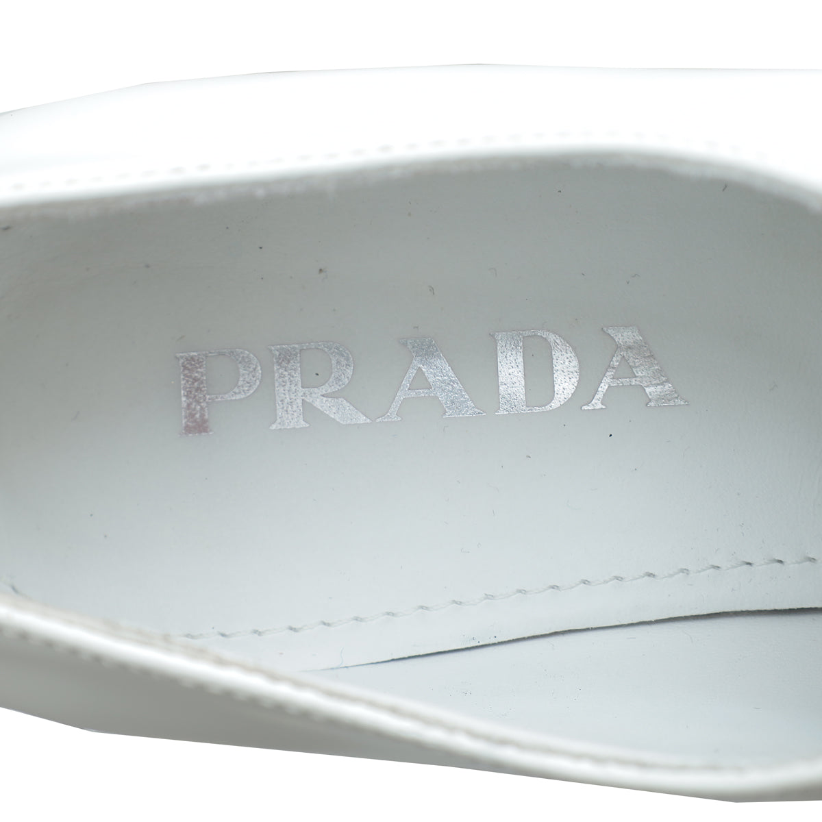 Prada White Brushed Loafers 37.5