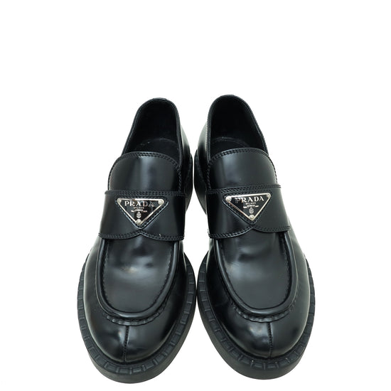 Prada Chocolate Brushed Loafers 37