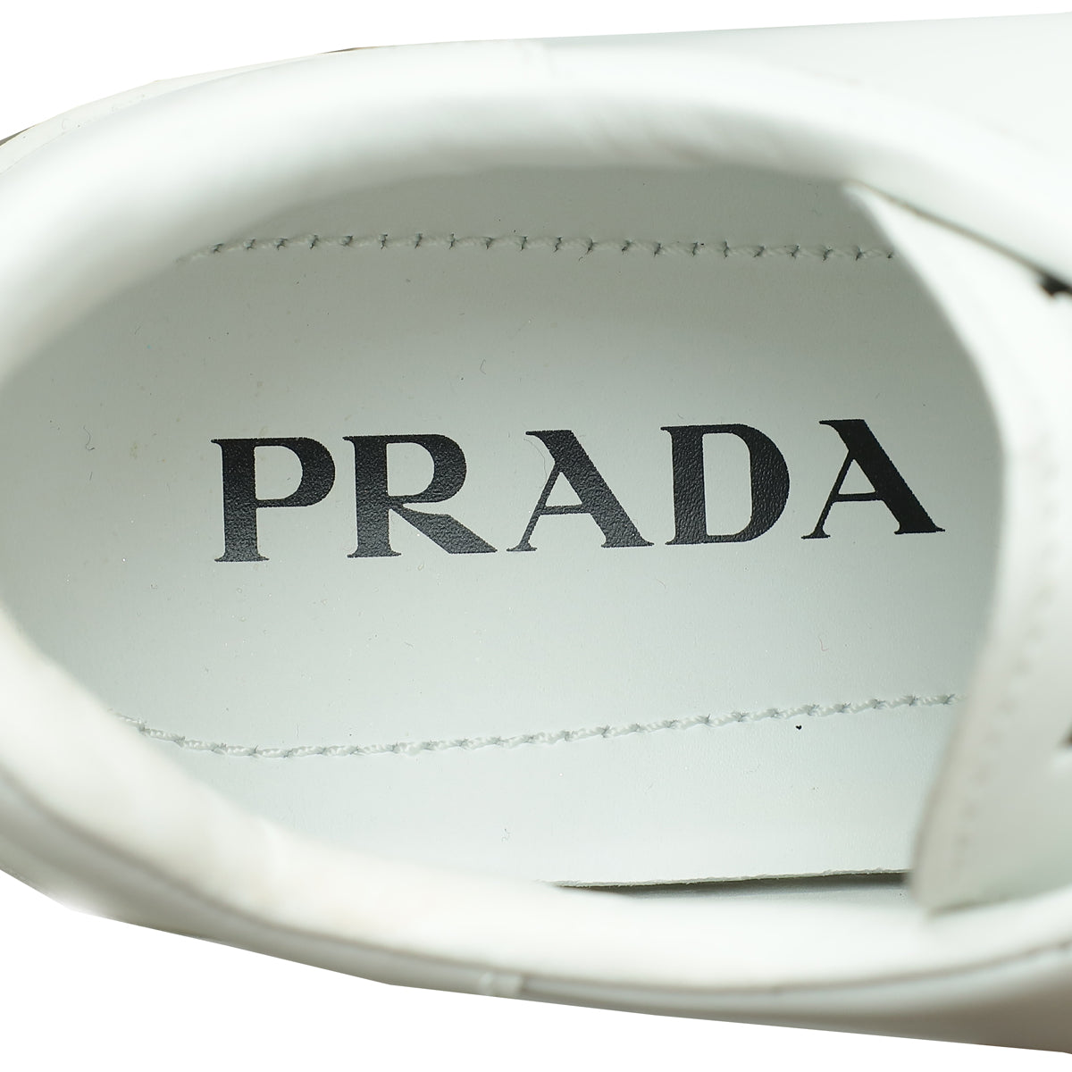 Prada White Brushed Logo Sneakers 37