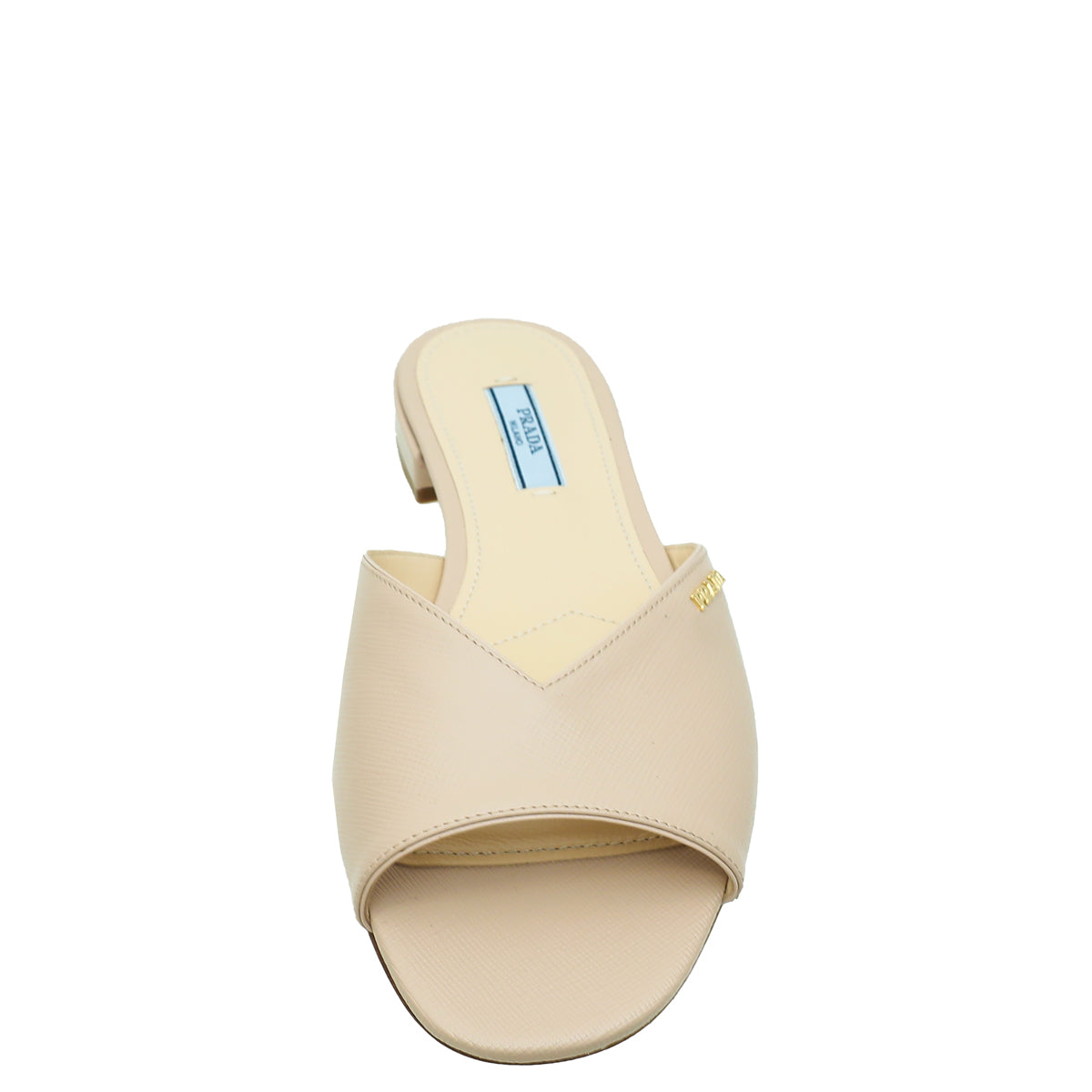 Prada Beige Logo Slide Sandals 37-Prada-THE CLOSET